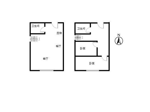 京第银座2室2厅2卫户型图