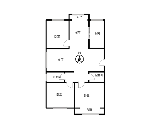 技校家园3室2厅2卫户型图