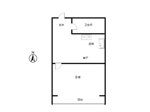富景华庭1室1厅1卫户型图