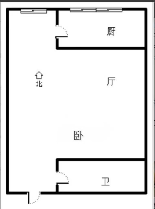 惠友钻石广场（AB座）1室1厅1卫户型图