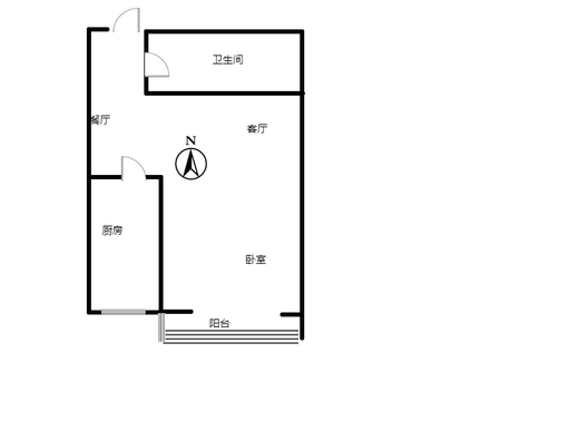 汇元上城1室2厅1卫户型图