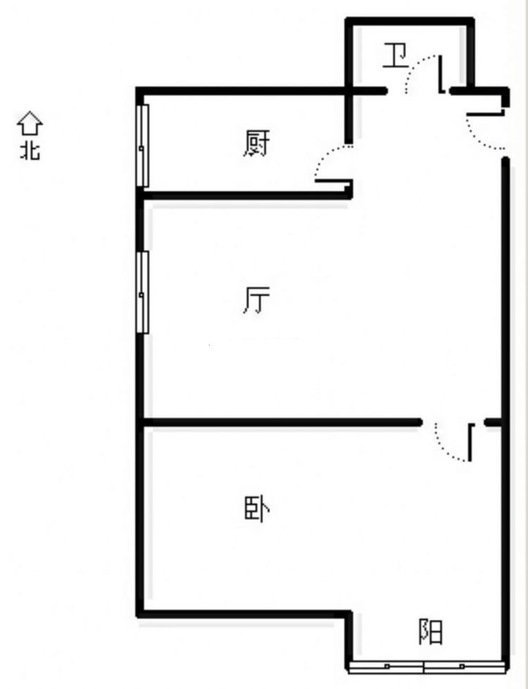 金竹花园1室1厅1卫户型图