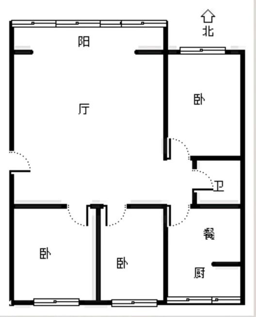 乐亨小区3室2厅1卫户型图
