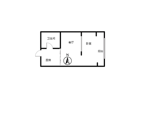 金街公寓1室1厅1卫户型图