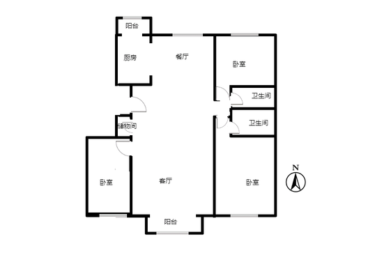 幸福嘉园3室2厅2卫户型图