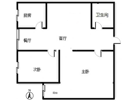 弘德缘（豪门庄园三期）2室2厅1卫户型图