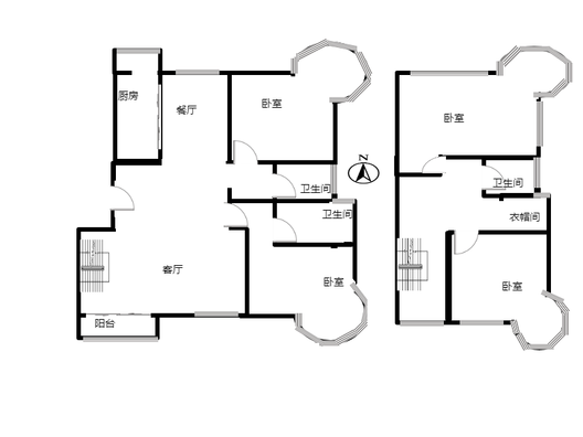 鸿盛凯旋门4室2厅3卫户型图