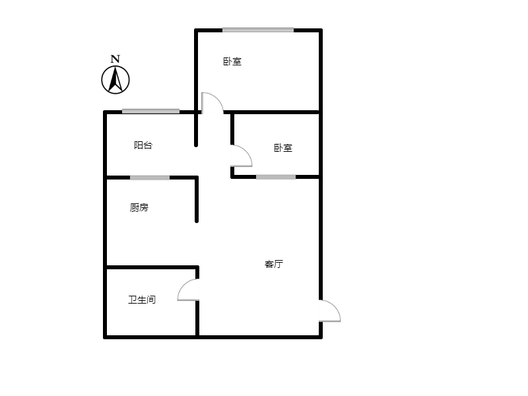 鸿盛凯旋门2室1厅1卫户型图