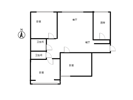 华泰郡景3室2厅2卫户型图