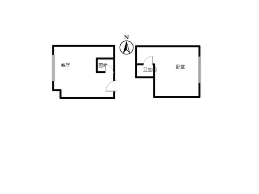 金街公寓1室1厅1卫户型图