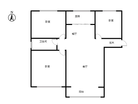 卓悦城北京未3室2厅1卫户型图