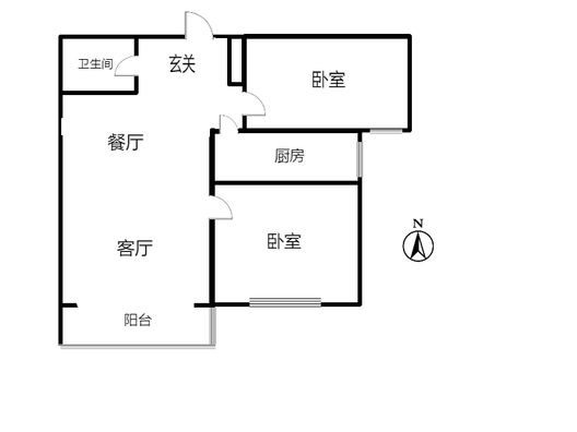 金阳瑞景2室2厅1卫户型图