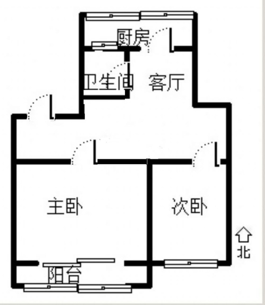 永济秀园2室1厅1卫户型图