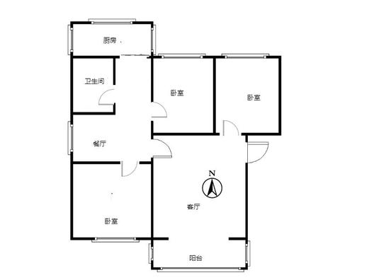 光明小区3室2厅1卫户型图