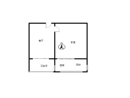 六十七处家属楼1室1厅1卫户型图