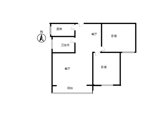 天保凌云城2室2厅1卫户型图