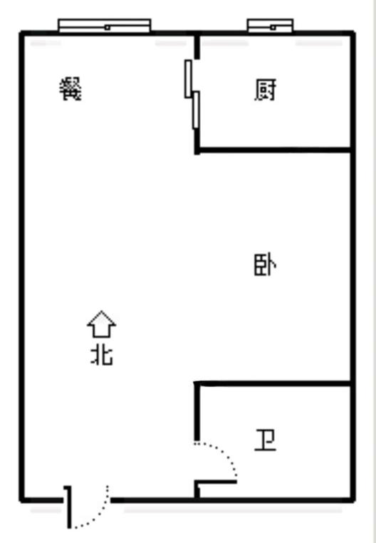 金竹花园1室1厅1卫户型图