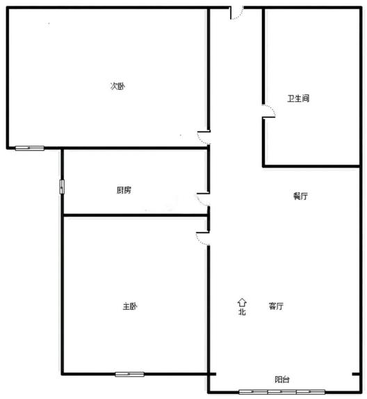金隅地质嘉园2室2厅1卫户型图