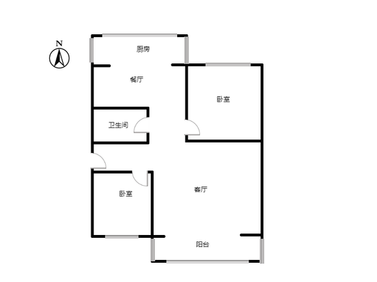 范阳水电小区2室2厅1卫户型图