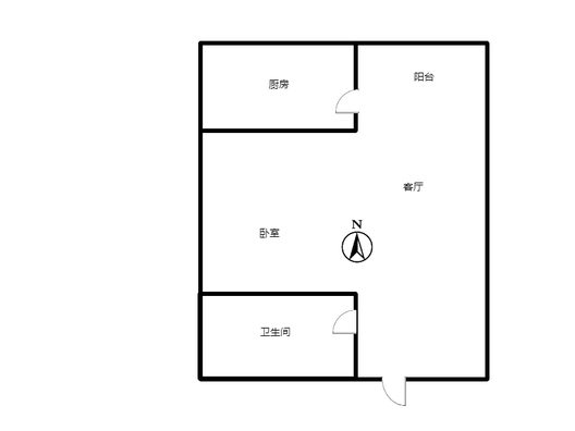 惠友钻石广场（AB座）1室1厅1卫户型图