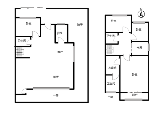 玫瑰假日5室2厅3卫户型图