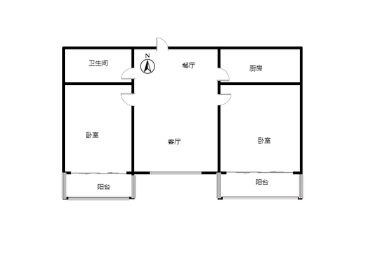 嘉和小区2室2厅1卫户型图