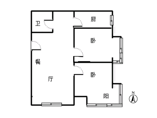 K2狮子城2室2厅1卫户型图
