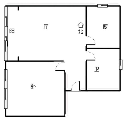 新加坡花园1室1厅1卫户型图