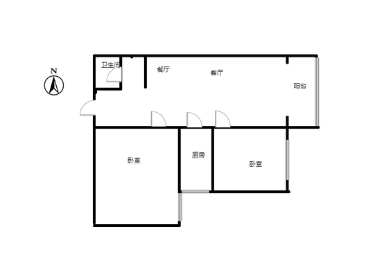 华泰金源2室2厅1卫户型图