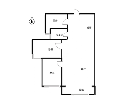 北新家园（锦绣范阳）2室2厅1卫户型图