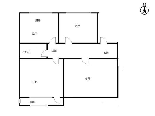 研制厂小区2室2厅1卫户型图