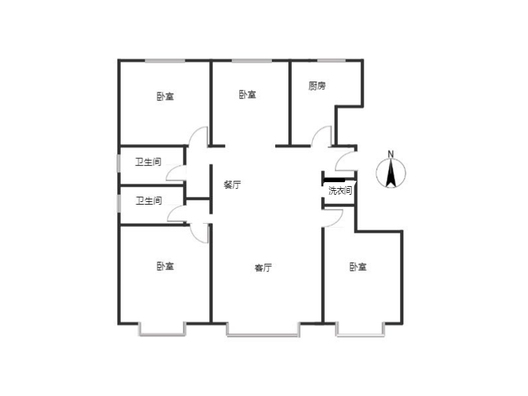 华远和府二期4室2厅2卫户型图