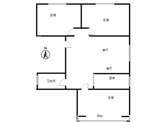 金隅地质嘉园3室2厅1卫户型图