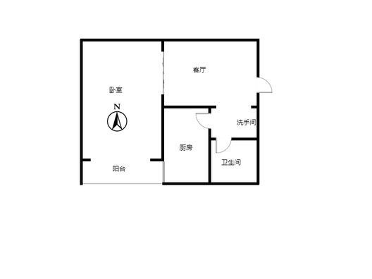 天保郦景1室1厅1卫户型图
