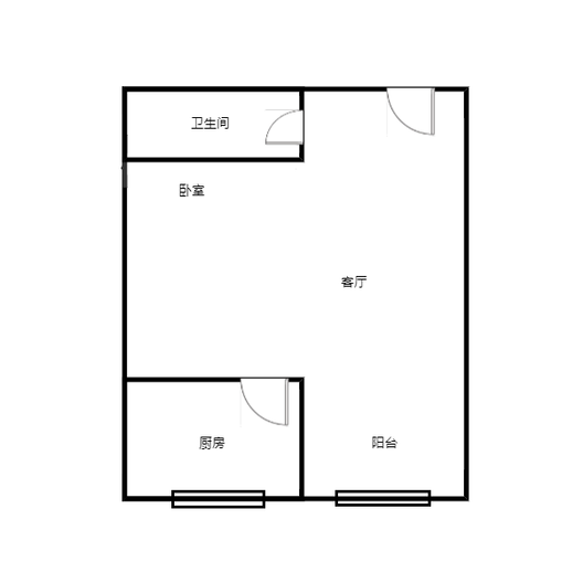 弘德缘（豪门庄园三期）1室1厅1卫户型图