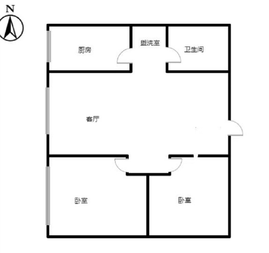 汇元四季橙2室1厅1卫户型图
