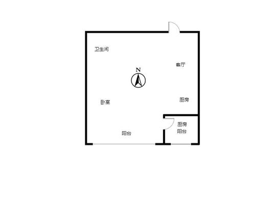 IFC国际金融中心1室1厅1卫户型图