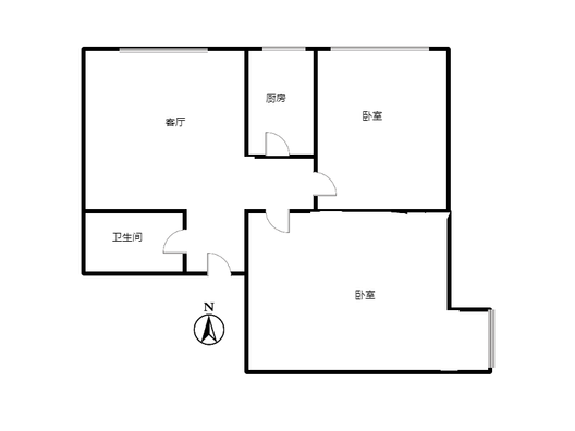 北新家园（锦绣范阳）2室1厅1卫户型图
