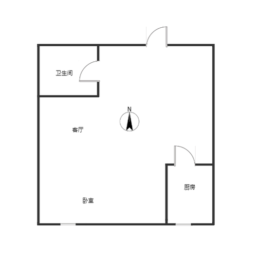 天保郦景1室1厅1卫户型图