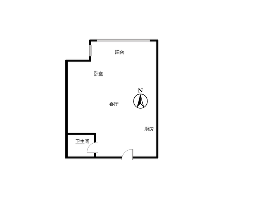 万科城际之光1室1厅1卫户型图