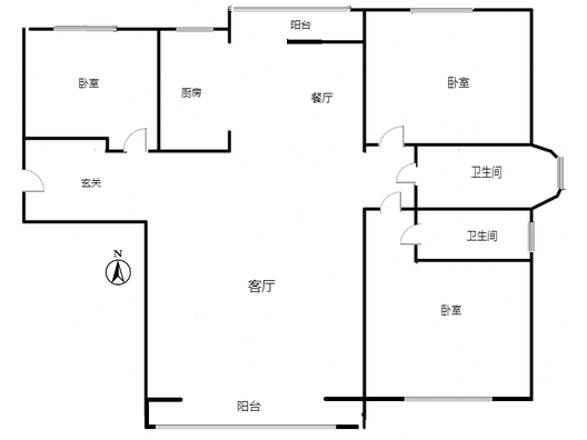 香邑溪谷一期3室2厅2卫户型图