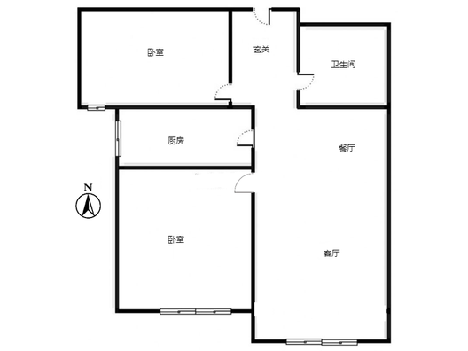K2狮子城2室2厅1卫户型图