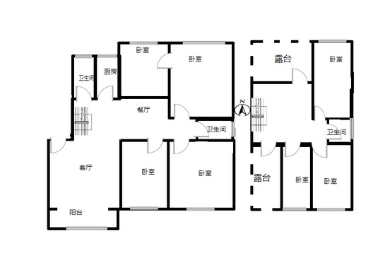 范阳小区7室2厅3卫户型图
