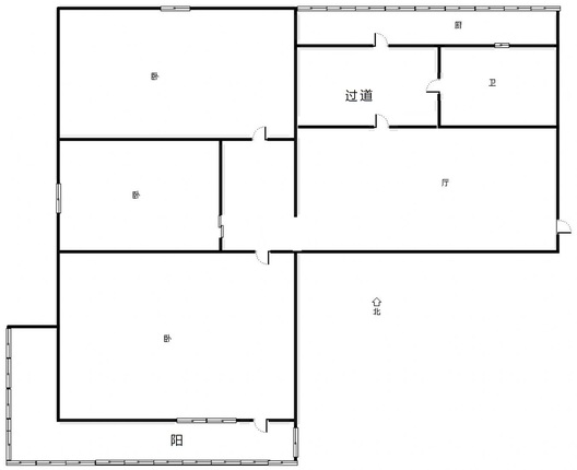 华丰小区3室1厅1卫户型图