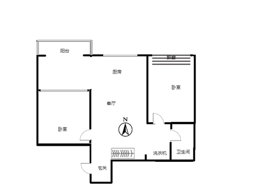 鸿盛凯旋门2室1厅1卫户型图