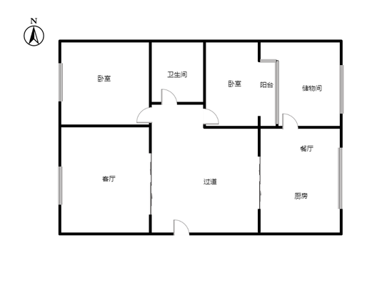 惠友康庭2室2厅1卫户型图