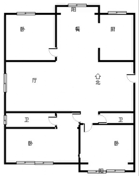 技校家园3室2厅2卫户型图