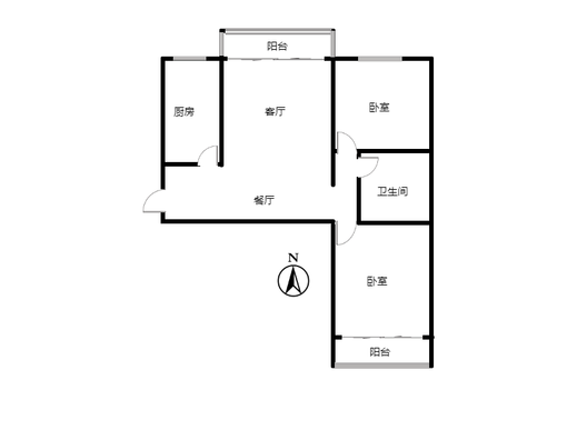 东林家园2室2厅1卫户型图