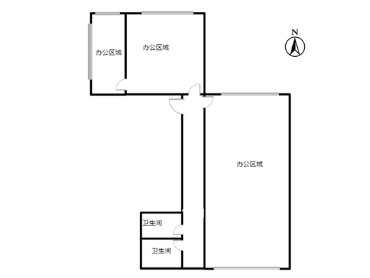 国富公寓(18号楼）2室1厅2卫户型图