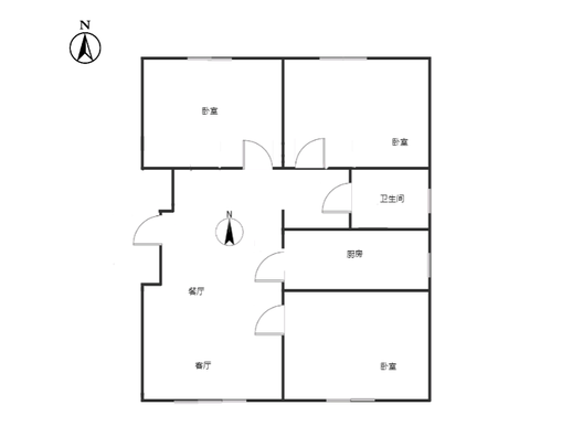 华远和府一期3室2厅1卫户型图